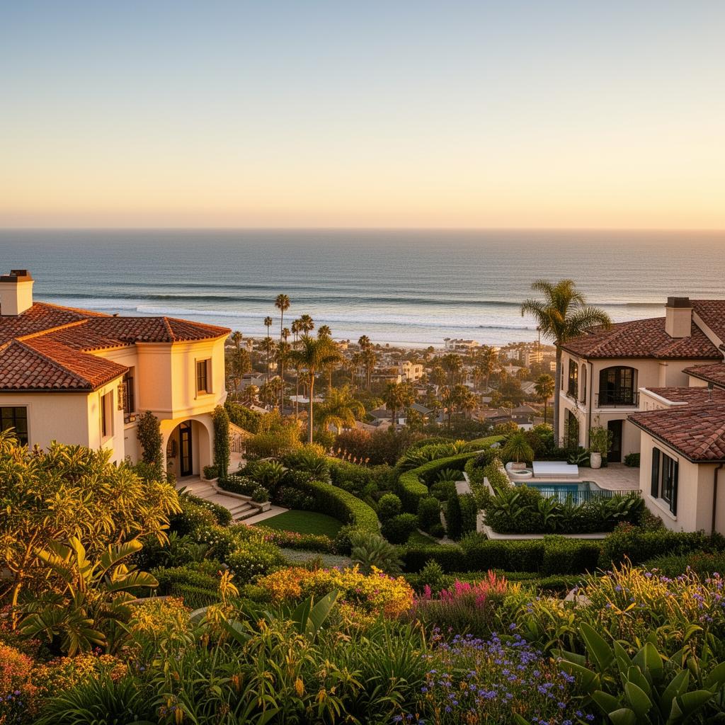 Neighborhood street in a Southern California community